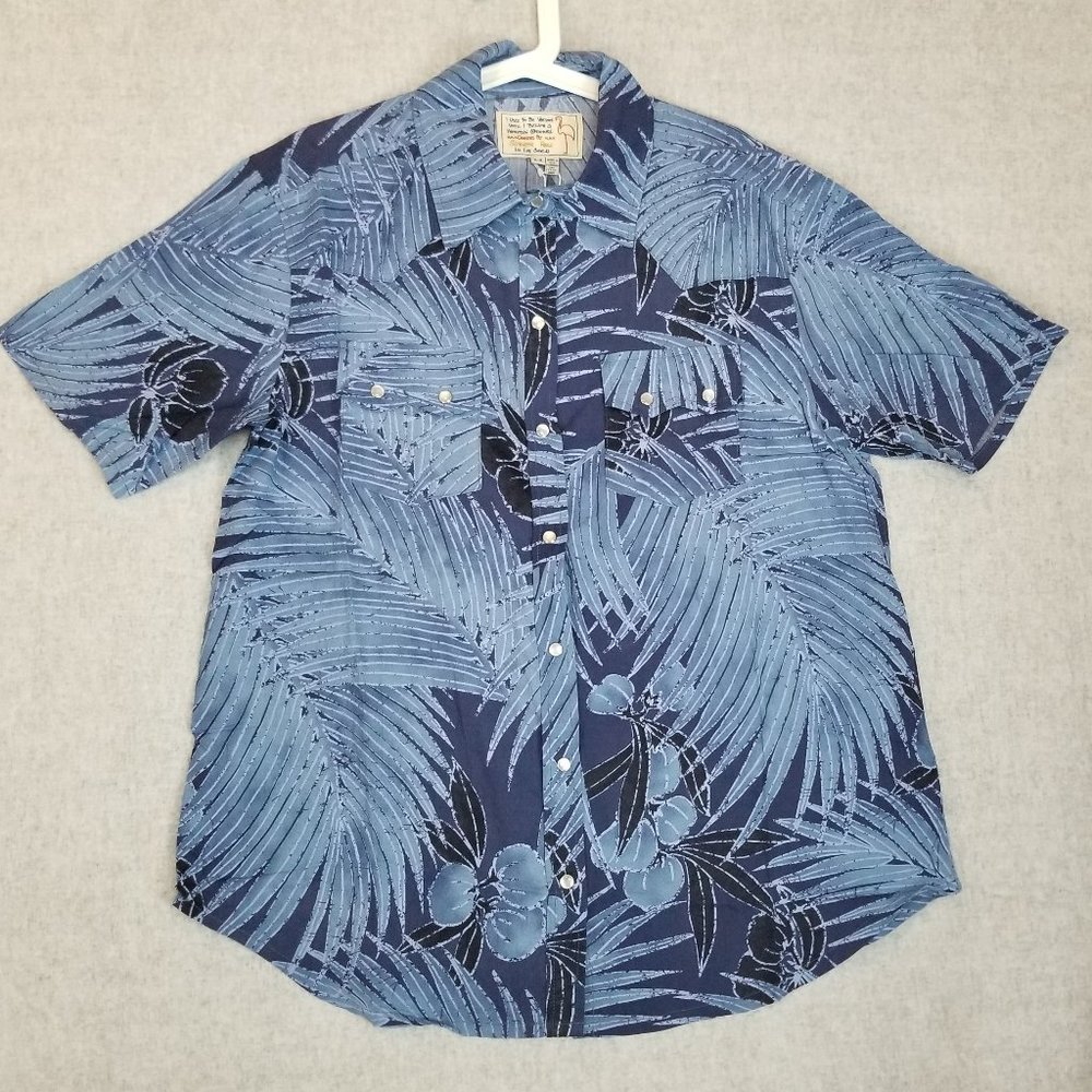 Sandrine Rose Hawaiian Mother of Pearl Snap Button Shirt Size M Free People